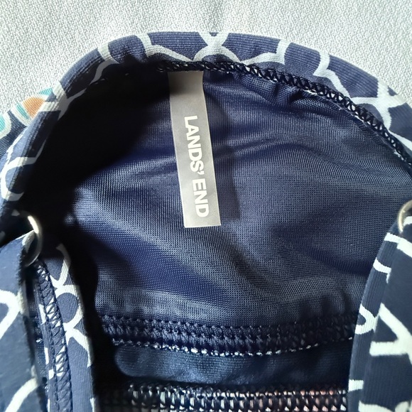 EUC. Women’s Lands' End Navy, Green, & Orange Floral Print Tankini (Size 18) - Picture 4 of 6